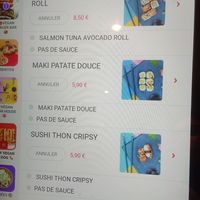 Self ordering kiosk at Vegan Sushi House in Paris