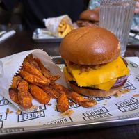 w sweet potato fries  at Gordon Ramsay Street Burger in North London