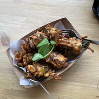 Onion bhajis   at Earthling in Bournemouth