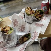 Shawarma wrap (left) & Chick’n Pop wrap (right)   at Earthling in Bournemouth