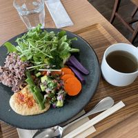 Ethnic salad plate  at Flux Cafe in Tokyo