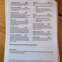 Menu as at April 2025  at Brig o' Turk Tearoom in Brig O Turk