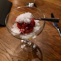 Refresher: Raspberry sorbet at Funken Lodge in Longyearbyen