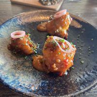  Cauliflower tempura with Manchurian sauce.  at Funken Lodge in Longyearbyen