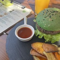 Banana heart burger  at The Green Chef in Dumaguete