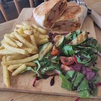 breakfast wrap and chips at Bondade in Leicester