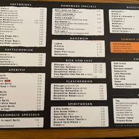 Menu drinks   at 60 seconds to Napoli in Berlin