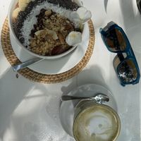 Matcha with coconut milk and cocoa bowl  #Veganuary at Duni's Hoppers in Dikwella