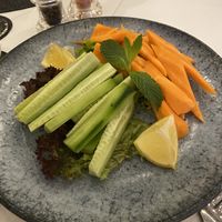 Cucumber and carrots (brought as alternative as they didn’t have vegan bread)  at Trio in Kalkan