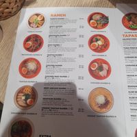 Menu at Japanos Athenaeum in Bucharest