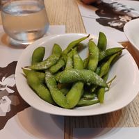 Salted Edamame at Japanos Athenaeum in Bucharest