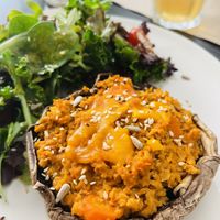 Stuffed mushroom  at Cajual Vegan Foodsters in Loule