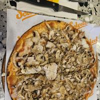 Three mushroom pizza at Soledo in Izmir