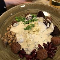 Rice bowl with falafel and tahini sauce   at Carls Brauhaus in Stuttgart