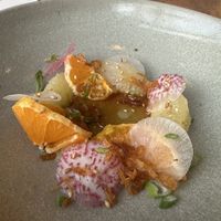 Grapefruit appetizerr  at Little Saint in Healdsburg