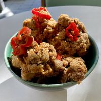 Lion’s Mane Bites (I did not like the seasoning on them at all unfortunately)  at Little Saint in Healdsburg