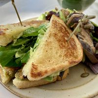 Fried Green Tomato Sandwich - YUM!   at Little Saint in Healdsburg