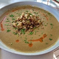 Lobster Mushroom Bisque - beautiful, but unfortunately wish we skipped this. There was a strange spice in it that made an otherwise good bisque unappetizing 😕  at Little Saint in Healdsburg