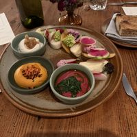 Farm veggie and dip trio   at Little Saint in Healdsburg