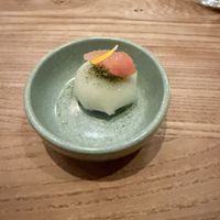 Valentine special menu item amuse bouche   at Little Saint in Healdsburg