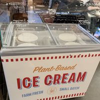 Ice cream case near coffee bar   at Little Saint in Healdsburg