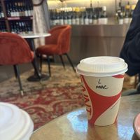 Coffee with housemade macadamia   at Little Saint in Healdsburg