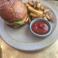 Burger  at Little Saint in Healdsburg