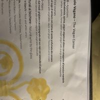 vegan menu  at La Vista in Varenna