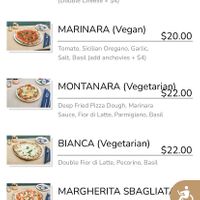 Pizza menu  at L'Antica Pizzeria Da Michele in Los Angeles