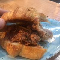 Vegan croissant with bbq style jackfruit , great !  at Belén Vegan Bakery in Wellington