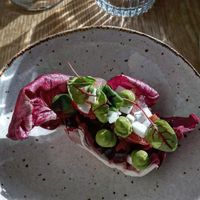 Erster Gang Radicchio und Rote Bete at Flow Yoga & Food in Delft