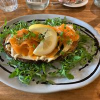 smoked carrot on cashew cream sourdough toast at Wild Cafe in Marsden