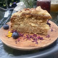 Spiced apple and salted caramel cake 😍  at Wild Cafe in Marsden