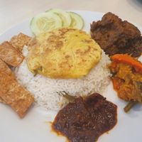Rendang rice set + vegan egg at Gopal's The Holy Cow in East Singapore