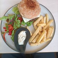 Burger with a unique taste  at Gopal's The Holy Cow in East Singapore