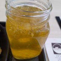 Warm nannari drink (lime mixed jelly) at Gopal's The Holy Cow in East Singapore