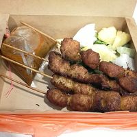 Satay with peanut sauce at Gopal's The Holy Cow in East Singapore