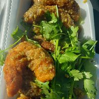 Vegan Shrimp and Chic'n Drumsticks at Phoenix Garden in Richmond