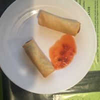 tasty crispy vegetable spring roll  at Phoenix Garden in Richmond