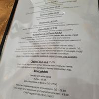 Menu at Marie's Tea Room in Gravesend