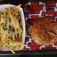 Secret Saucy with garlic parm fries at The Saucy Cow in Dublin