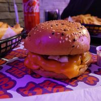 The Double Cheeze burger, without pickles and mustard at The Saucy Cow in Dublin