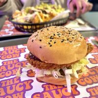 BBQ chicken burger  at The Saucy Cow in Dublin