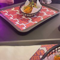 Tofu at back, hash browns at front at The Saucy Cow in Dublin