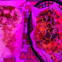 Spicy chick wrap + salt & chilli tofu at The Saucy Cow in Dublin