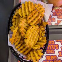 Waffle fries at The Saucy Cow in Dublin