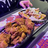Mushroom Wings & (Vegan) Parmesan Fries   at The Saucy Cow in Dublin