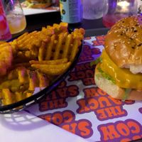 Waffle fries and big wap at The Saucy Cow in Dublin