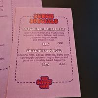 Menu at The Saucy Cow in Dublin