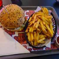 The secret saucy burger & Skin on fries at The Saucy Cow in Dublin